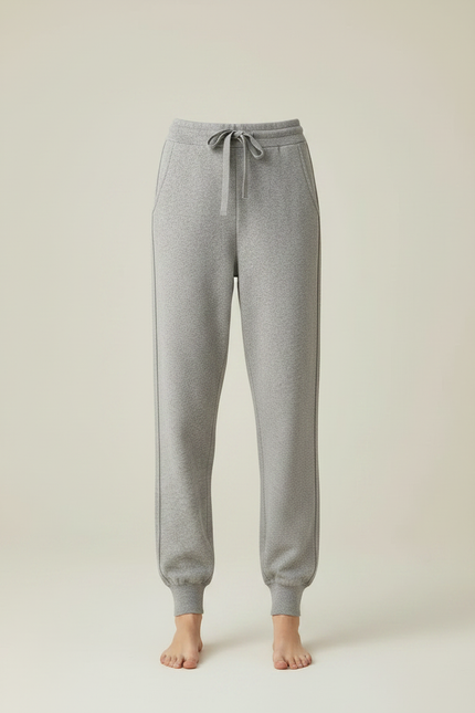 Pantalon Gris Jogging Laine Tricoté Décontracté Femme - vue 3