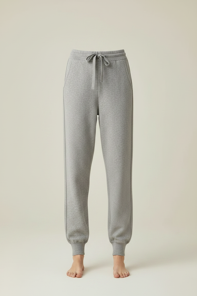 Pantalon Gris Jogging Laine Tricoté Décontracté Femme - vue 3