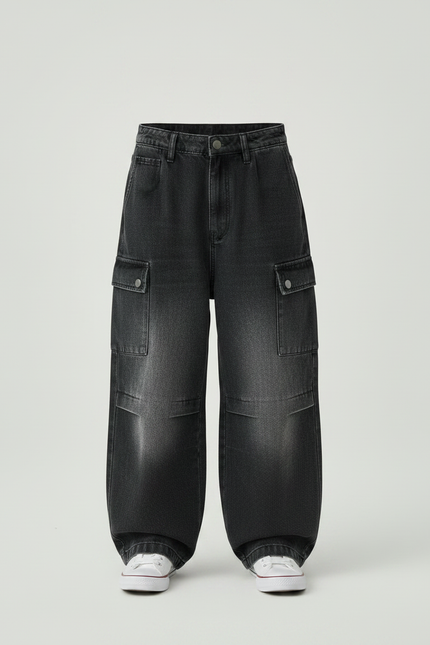 Pantalon Gris Cargo Large Décontracté Garçon - Jean - vue 3