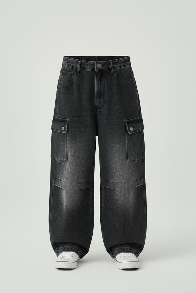 Pantalon Gris Cargo Large Décontracté Garçon - Jean - vue 3