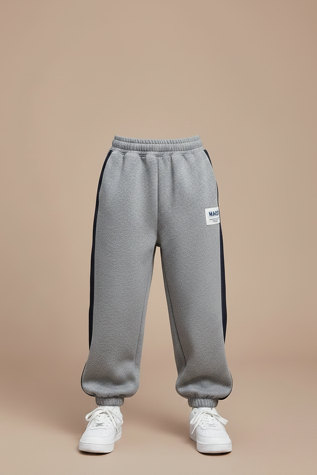 Pantalon Gris Causal Ample Coton Sport Enfant - Molleton - vue 3
