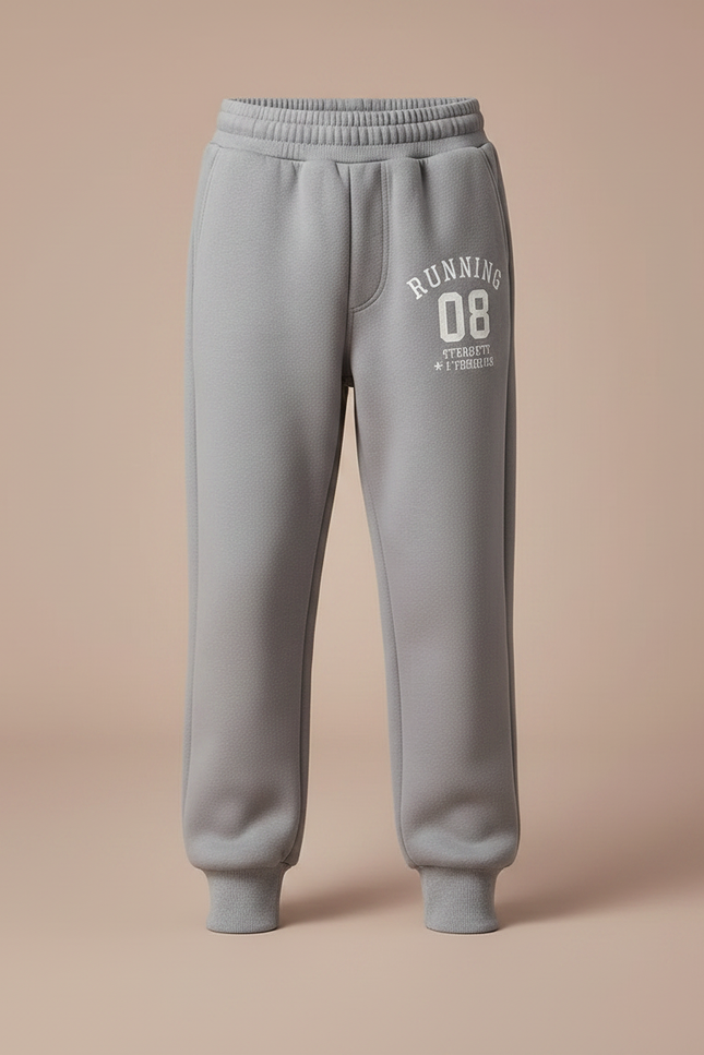 Pantalon Gris Molletonné Enfant Sport Lettres - vue 3