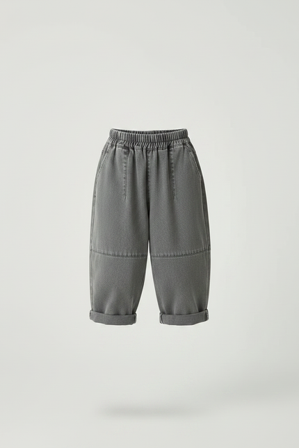 Pantalon Gris Baggy Enfant Décontracté Ample - Jean - vue 3