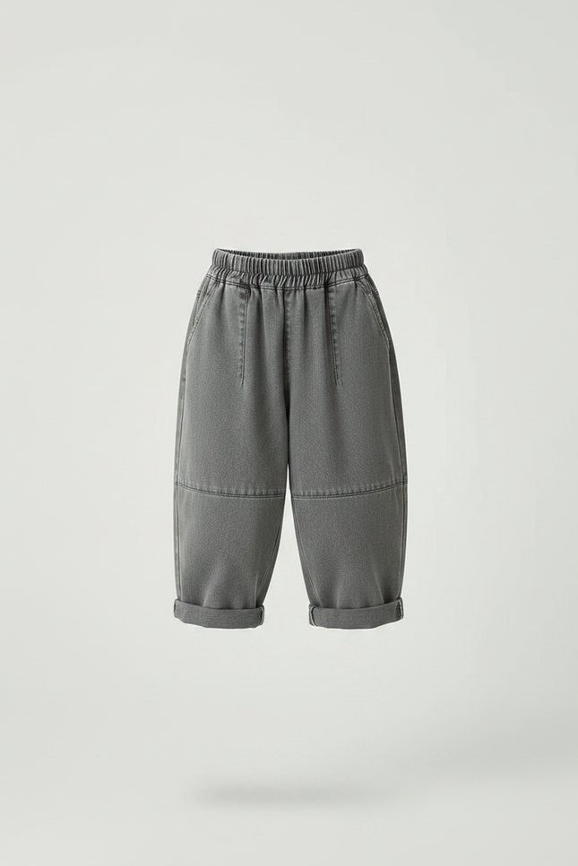 Pantalon Gris Baggy Enfant Décontracté Ample - Jean - vue 3