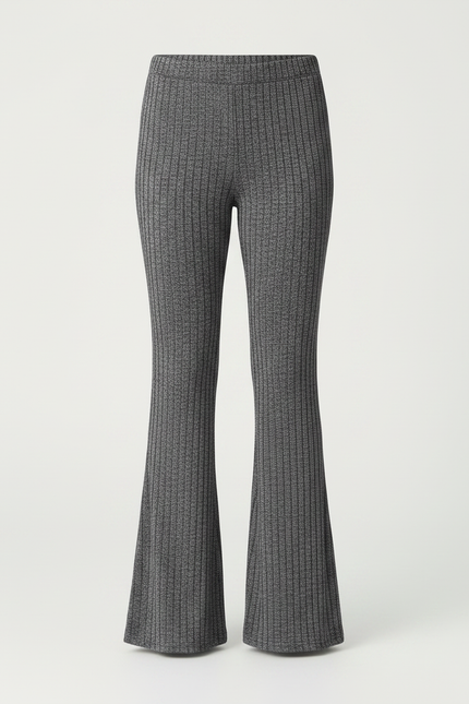 Pantalon Gris Côtelé Évasé Slim Enfant - Maille - vue 3