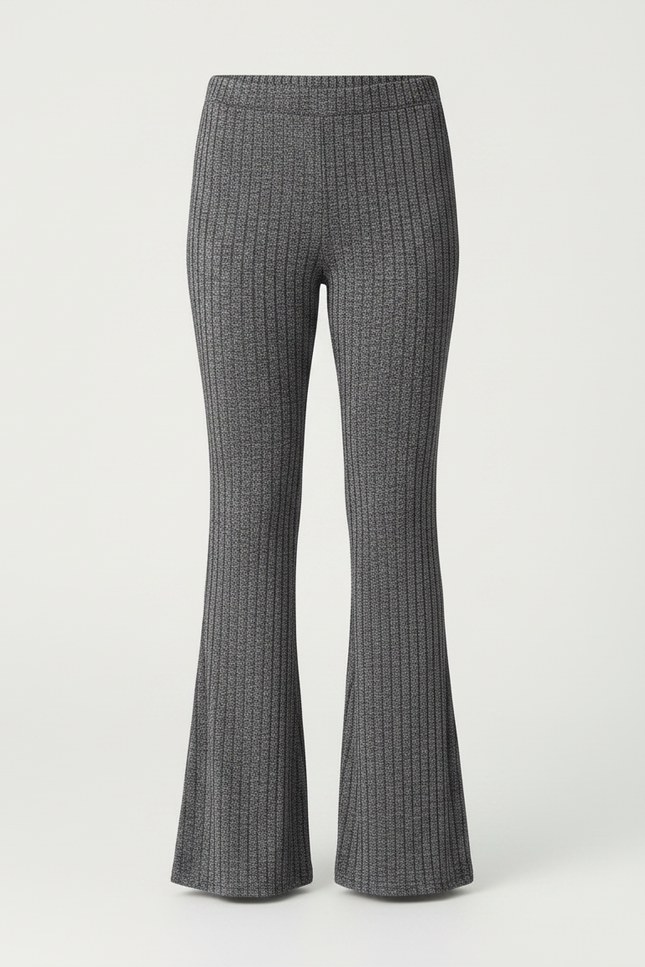 Pantalon Gris Côtelé Évasé Slim Enfant - Maille - vue 3