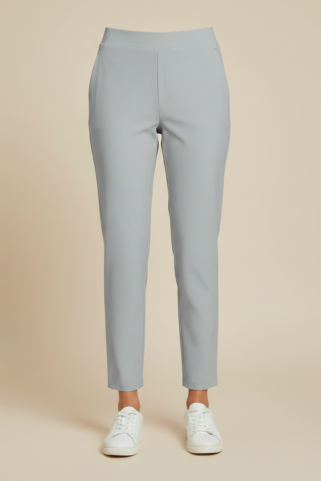 Pantalon Gris Taille Haute Slim Élastique Léger Femme - Polyester - vue 3
