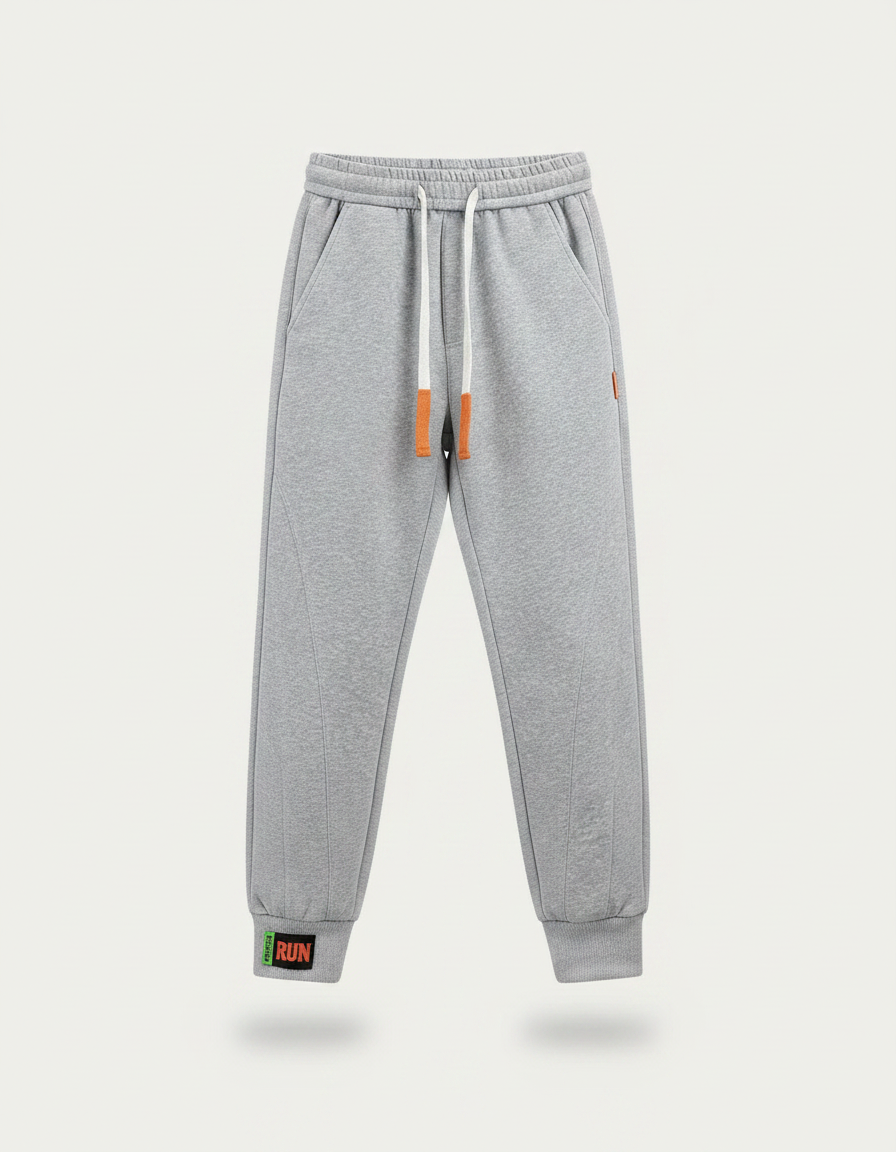 Pantalon Gris Jogging Coton Confortable Décontracté Homme - Molleton - vue 2
