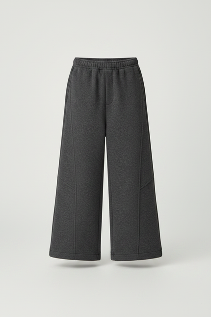 Pantalon Gris Ample Chaud Enfant Épais Décontracté - Molleton - vue 3