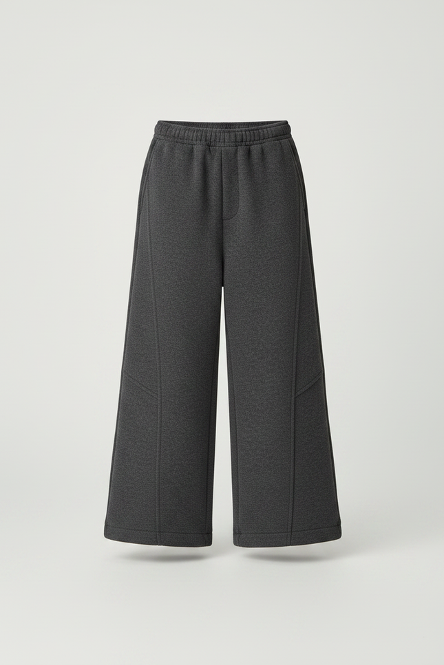 Pantalon Gris Ample Chaud Enfant Épais Décontracté - Molleton - vue 3