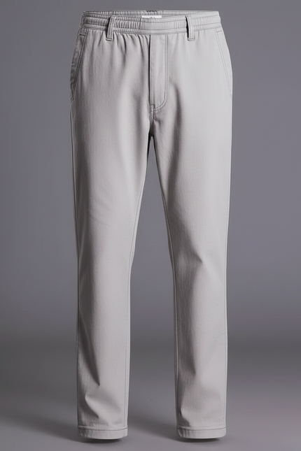 Pantalon Gris Coton Droit Décontracté Homme Ample - vue 3