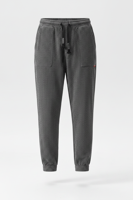 Pantalon Baggy Homme Gris - Cordé - vue 3
