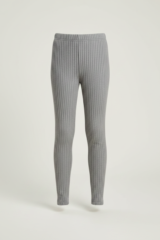 Pantalon Gris Côtelé Fille Extensible Confortable - Cordé - vue 3