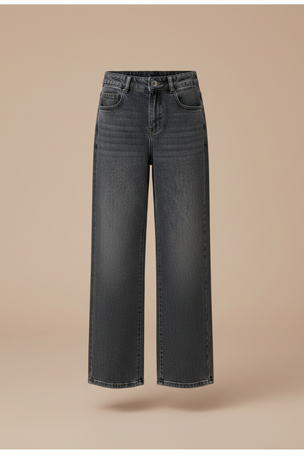 Pantalon Gris Ample Denim Fille Chaud Hiver - Jean - vue 3