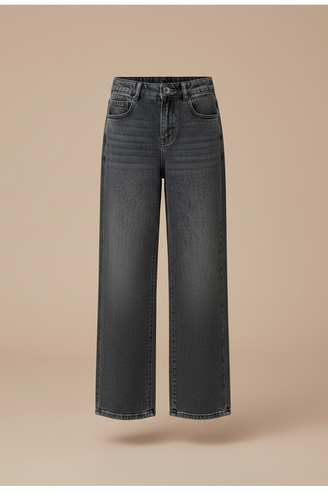 Pantalon Gris Ample Denim Fille Chaud Hiver - Jean - vue 3
