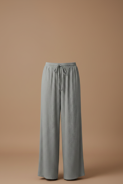Pantalon Femme En Lin Gris - vue 3