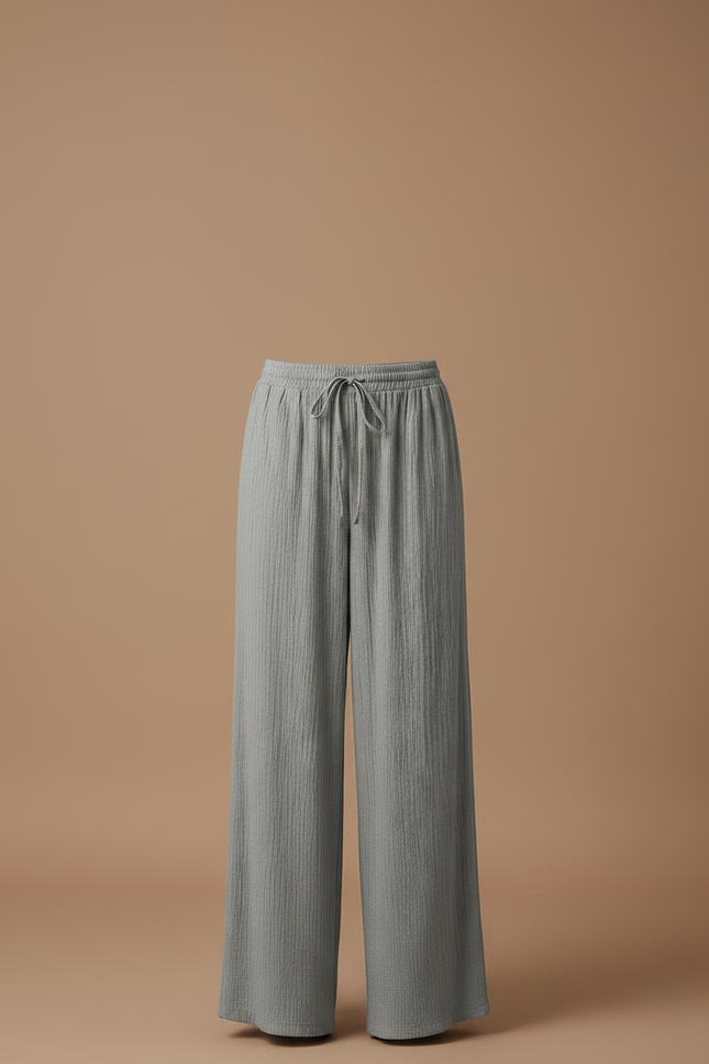 Pantalon Femme En Lin Gris - vue 3